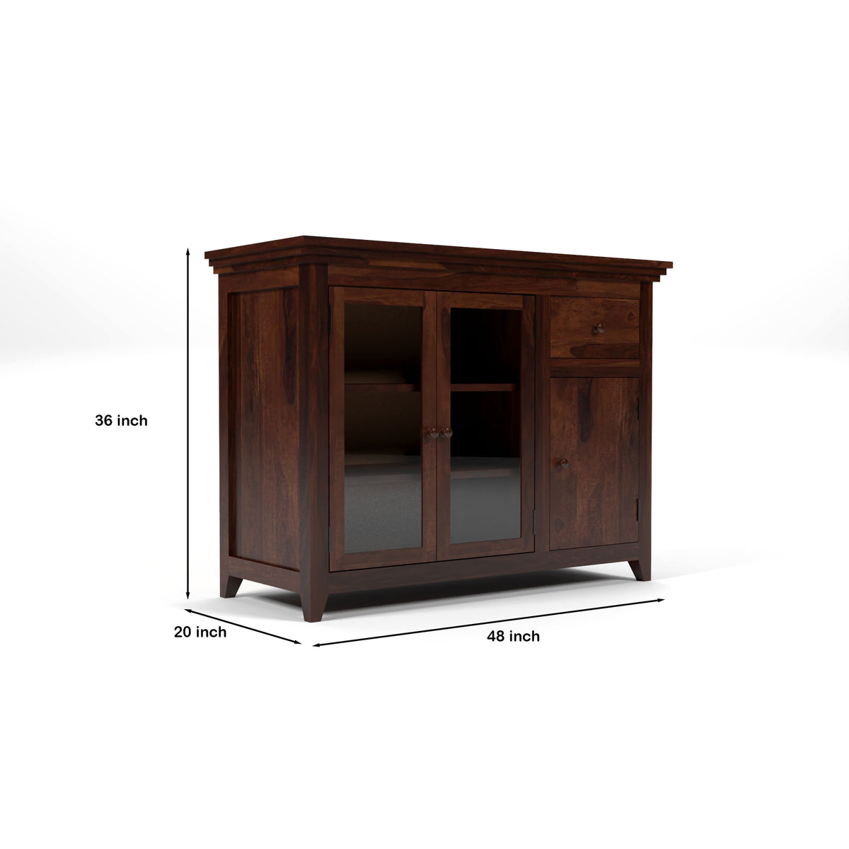 Drakelford Kitchen Cabinet (Walnut Finish)