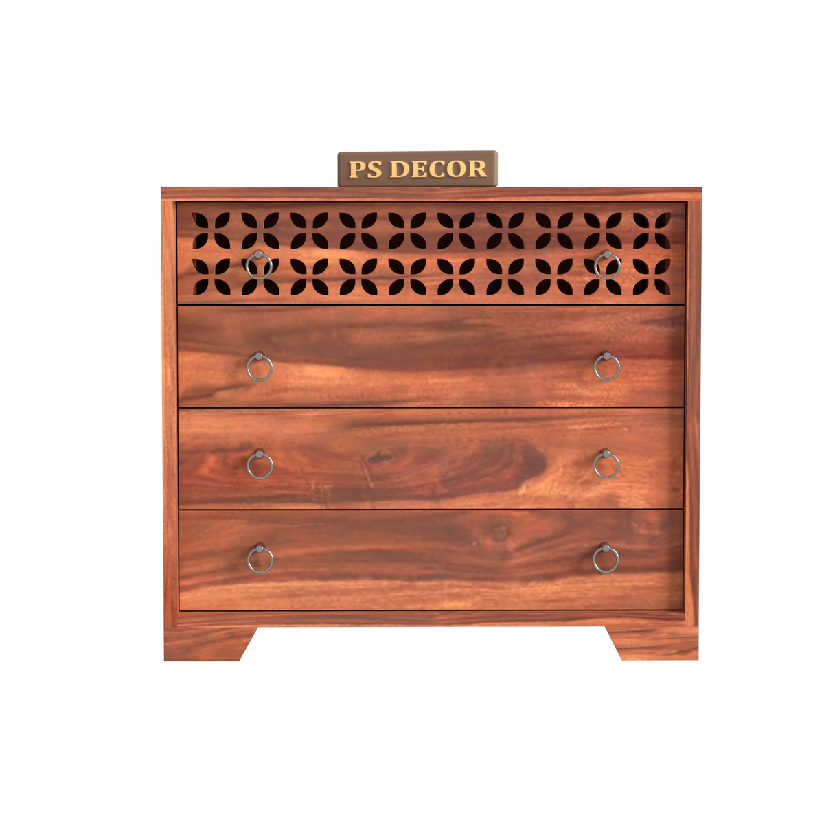 Avuvale 4-Drawer Wooden Chest Of Drawers (Honey Finish)