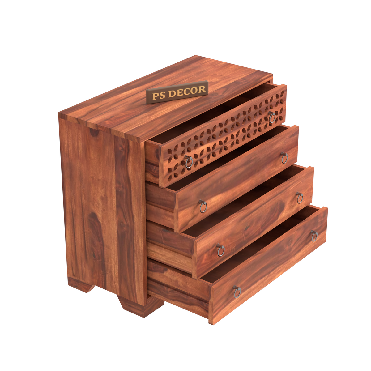 Avuvale 4-Drawer Wooden Chest Of Drawers (Honey Finish)