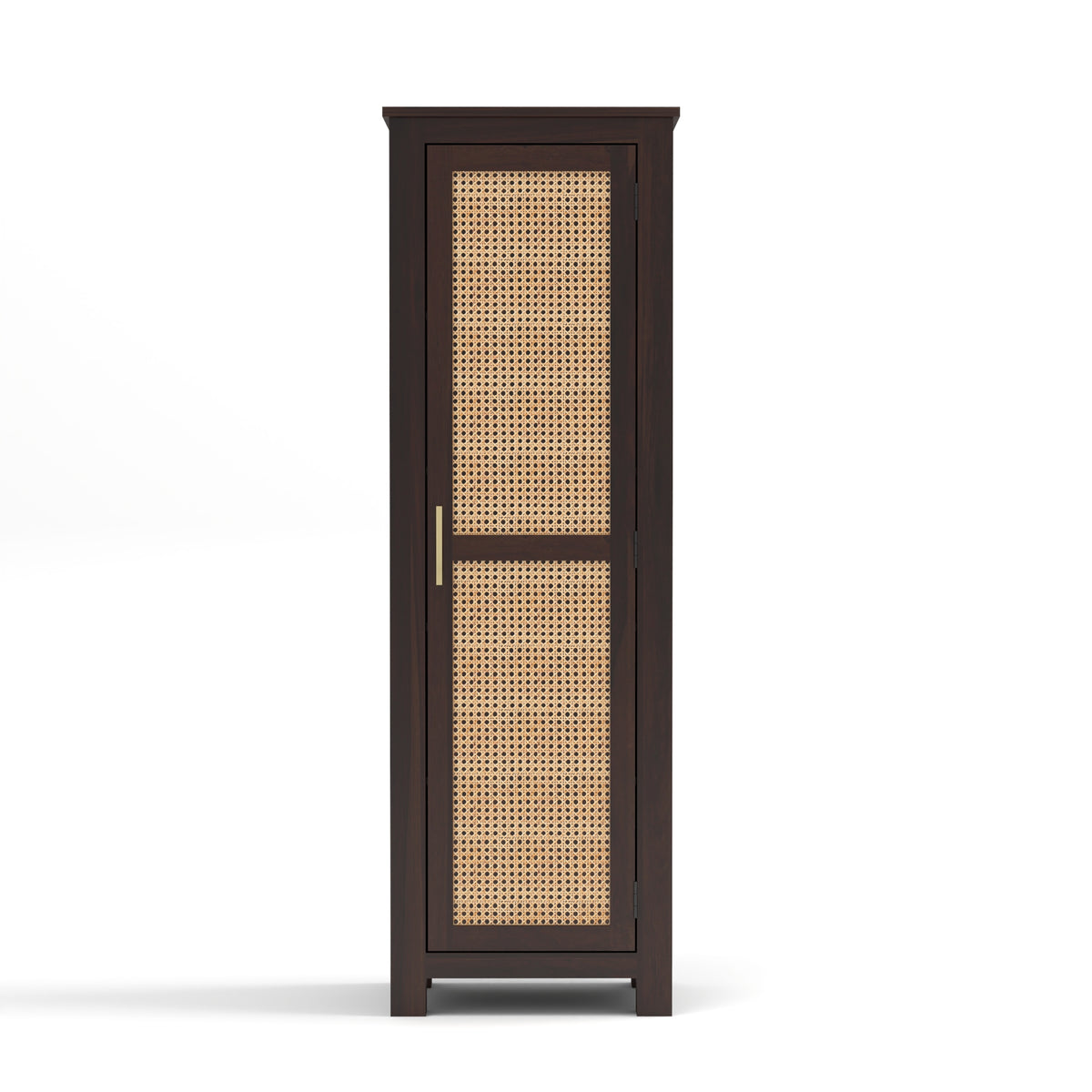 Coronenza Kitchen Cabinet With Rattan Cane (Walnut Finish)