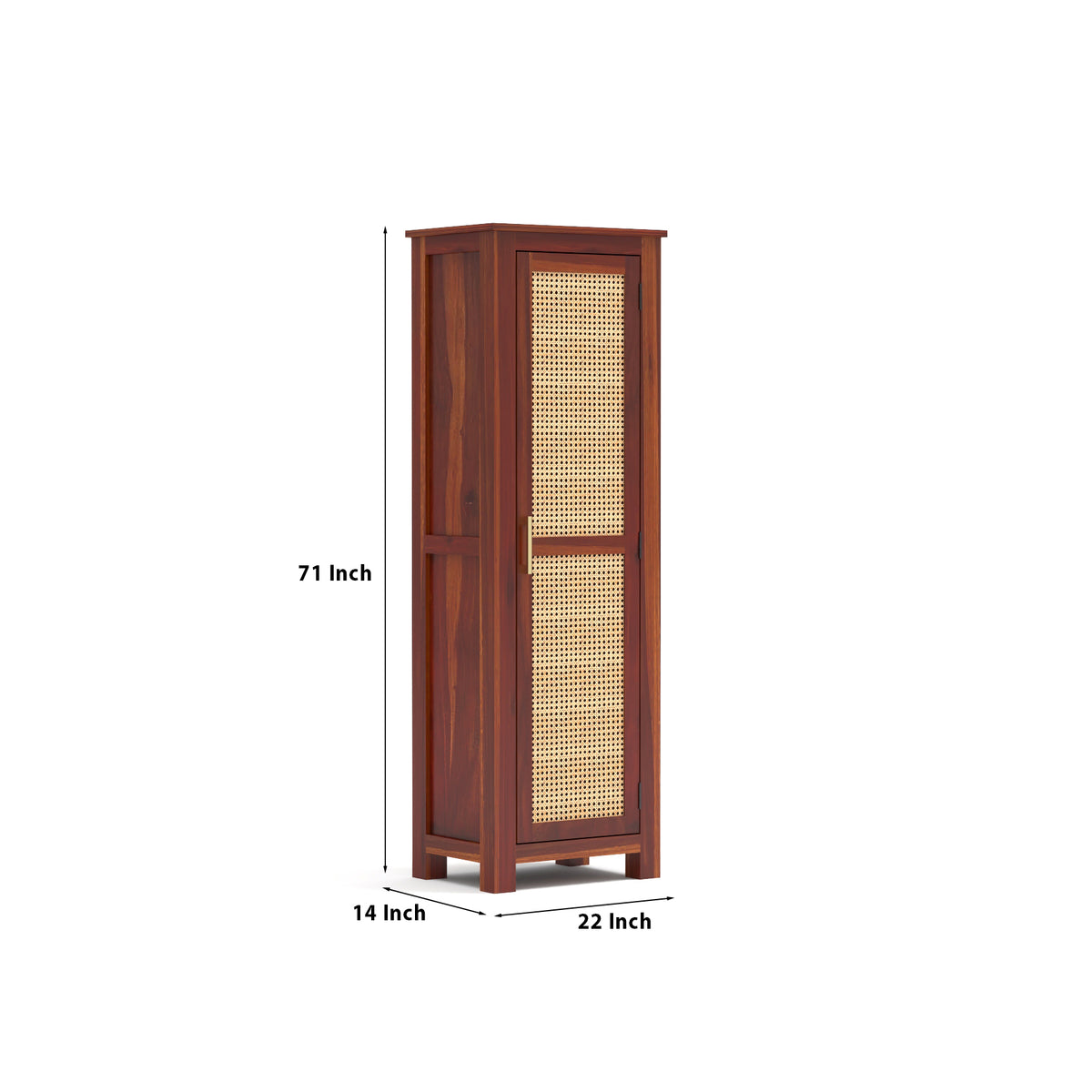 Coronenza Kitchen Cabinet With Rattan Cane (Honey Finish)
