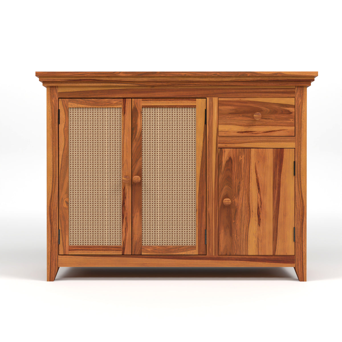 Drakelford Kitchen Cabinet With Rattan Cane (Natural Finish)