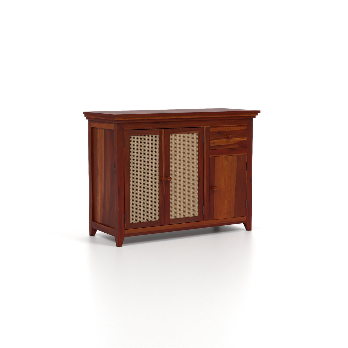 Drakelford Kitchen Cabinet With Rattan Cane (Honey Finish)