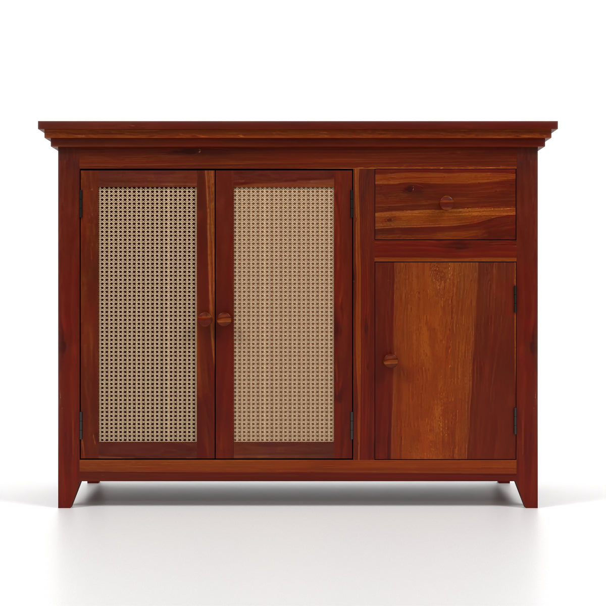 Drakelford Kitchen Cabinet With Rattan Cane (Honey Finish)