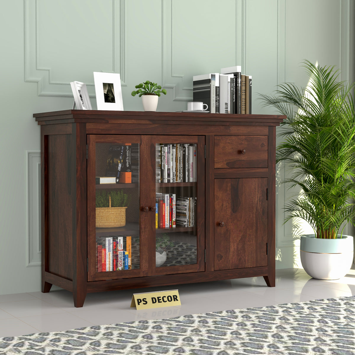 Drakelford Kitchen Cabinet (Walnut Finish)