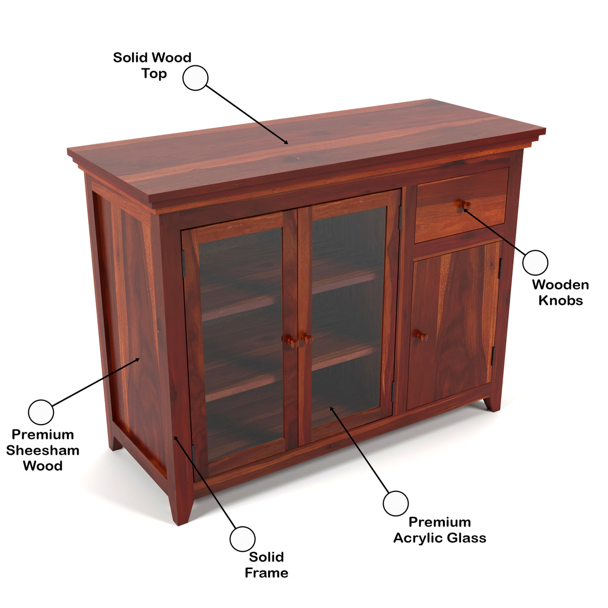 Drakelford Kitchen Cabinet (Honey Finish)