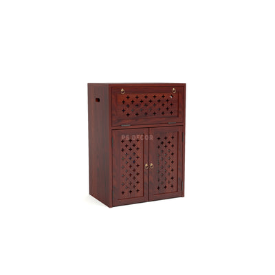 ARENA Sheesham Wood Inverter Cabinet with 2-Door Storage & Ventilated Design (Mahogany Finish)