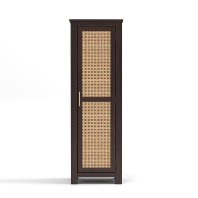 Coronenza Kitchen Cabinet With Rattan Cane (Walnut Finish)