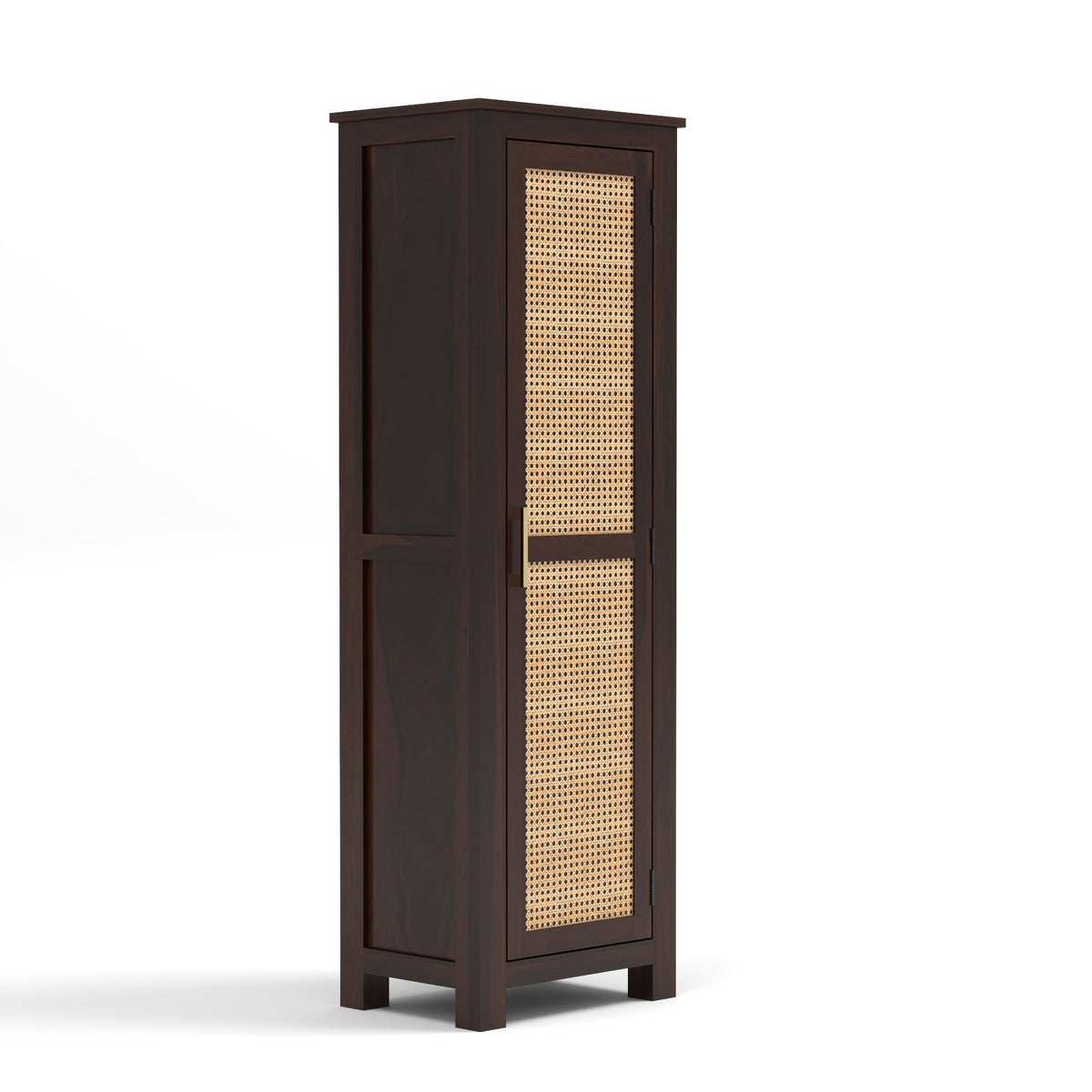 Coronenza Kitchen Cabinet With Rattan Cane (Walnut Finish)