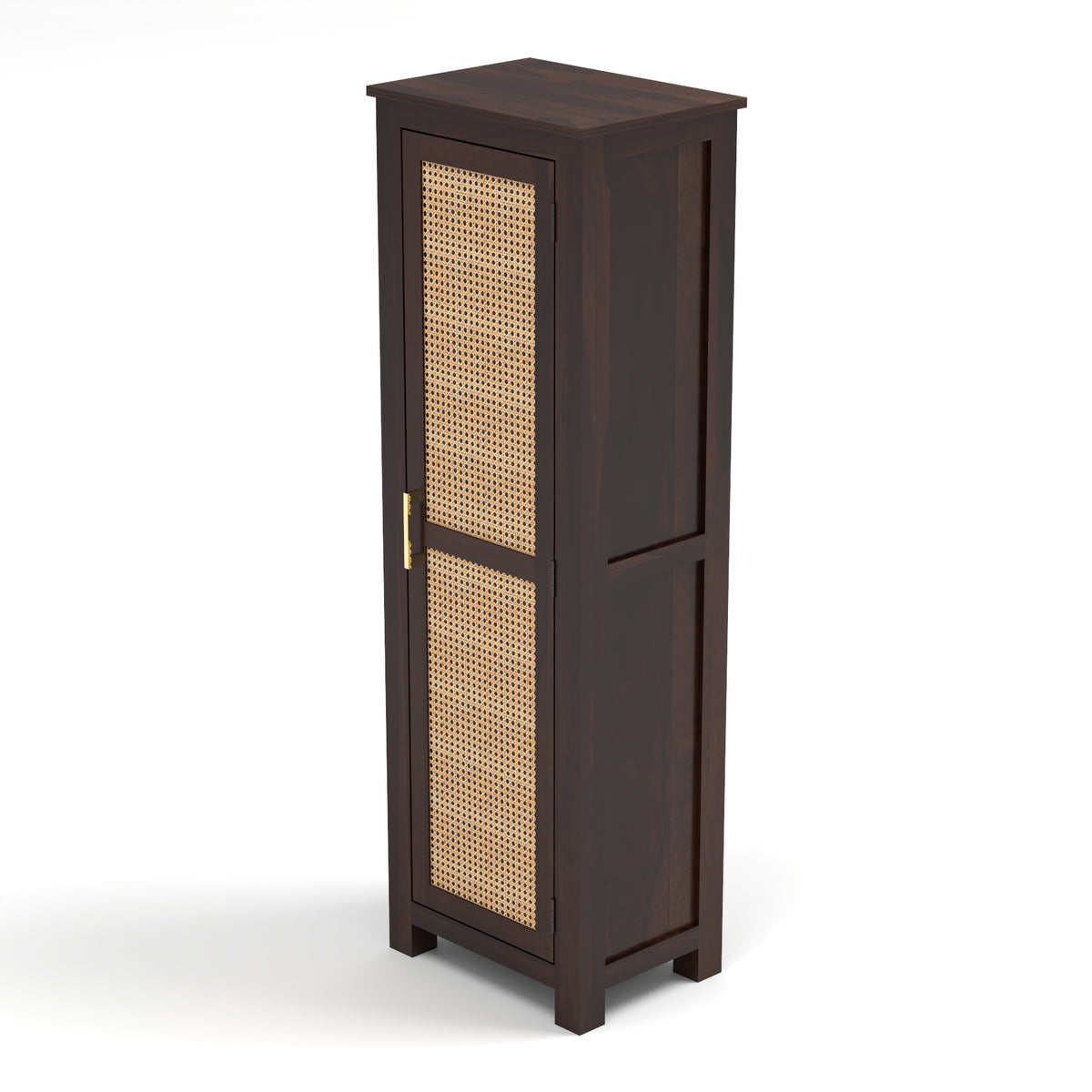 Coronenza Kitchen Cabinet With Rattan Cane (Walnut Finish)