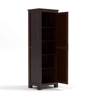Coronenza Kitchen Cabinet With Rattan Cane (Walnut Finish)