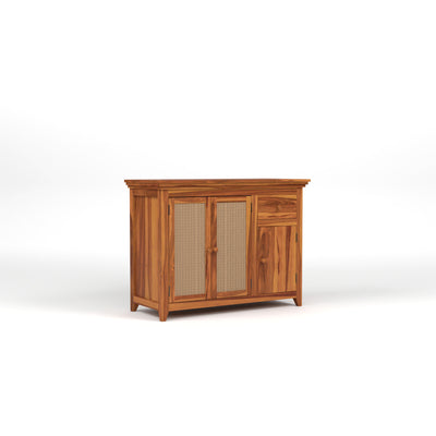 Drakelford Kitchen Cabinet With Rattan Cane (Natural Finish)
