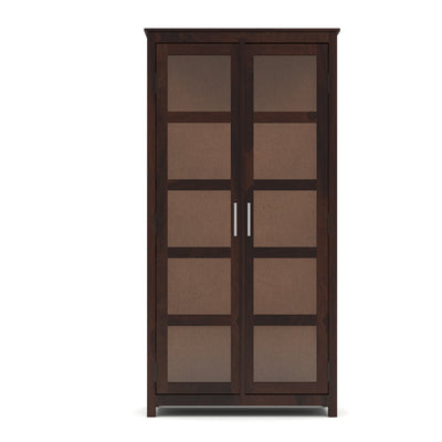 Valorello Sheesham Wood Bookshelf with Acrylic Glass Doors & Multipurpose Storage Shelves (Walnut Finish)