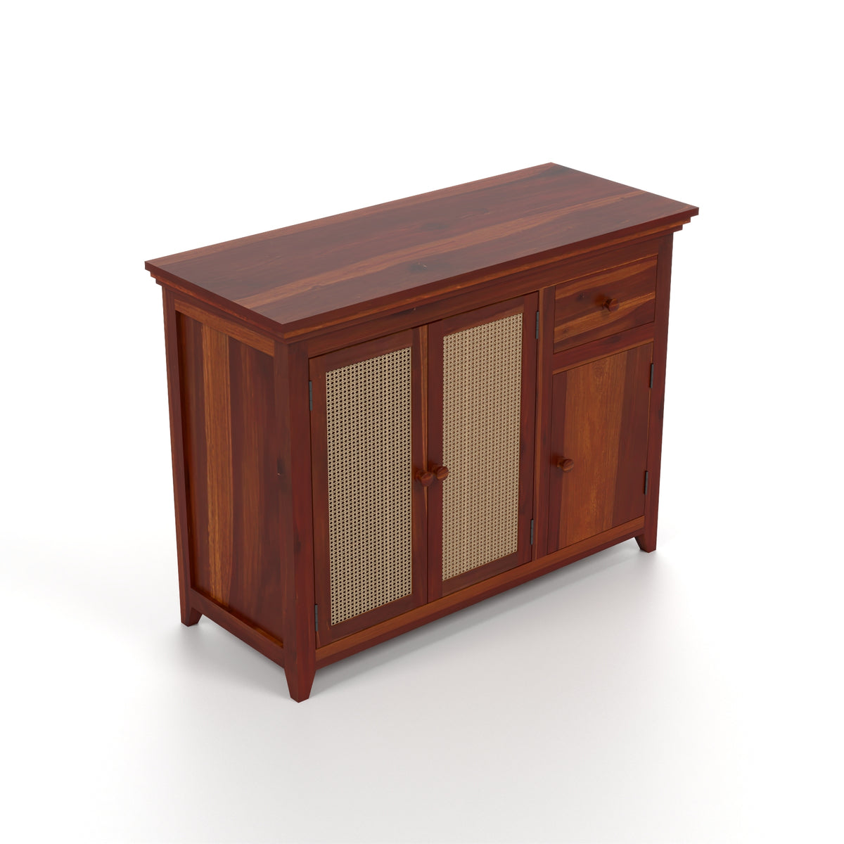Drakelford Kitchen Cabinet With Rattan Cane (Honey Finish)