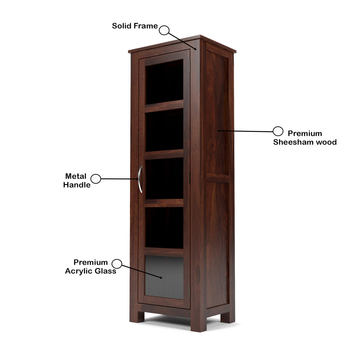 Coronenza Kitchen Cabinet (Walnut Finish)