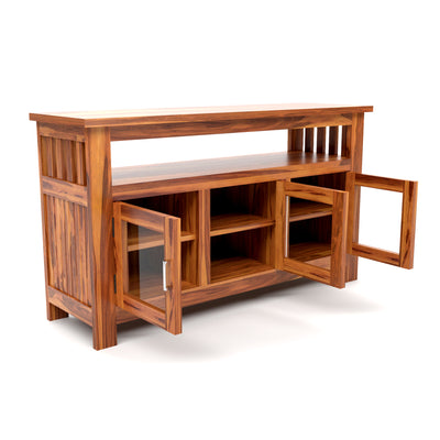Myvrix Sheesham Wood Sideboard and Cabinets (Natural Finish)