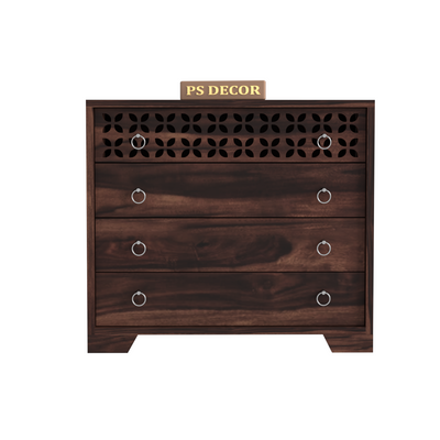 Avuvale 4-Drawer Wooden Chest Of Drawers (Walnut Finish)