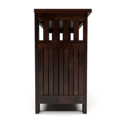 Arehaven Sheesham Wood Kitchen Cabinet with 3-Door Carved Design & Open Storage Shelf (Walnut Finish)