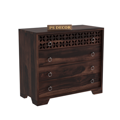 Avuvale 4-Drawer Wooden Chest Of Drawers (Walnut Finish)